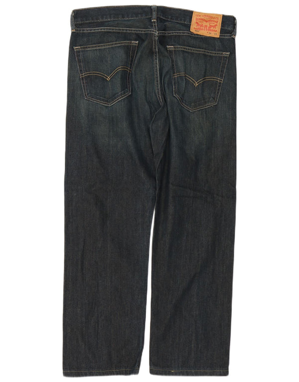 Levi's Mens 505 Straight Jeans W34 L28 Navy Blue Cotton