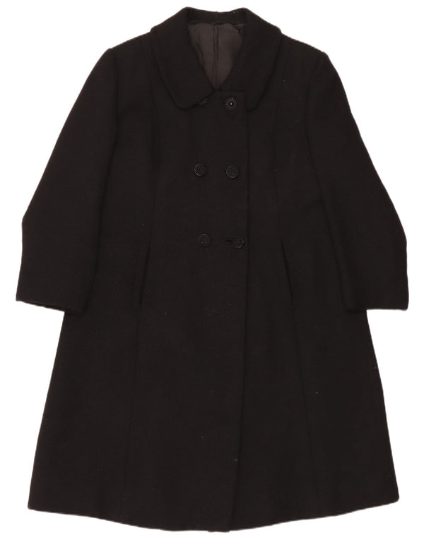 Vintage Womens Double Breasted Coat UK 14 Medium Black