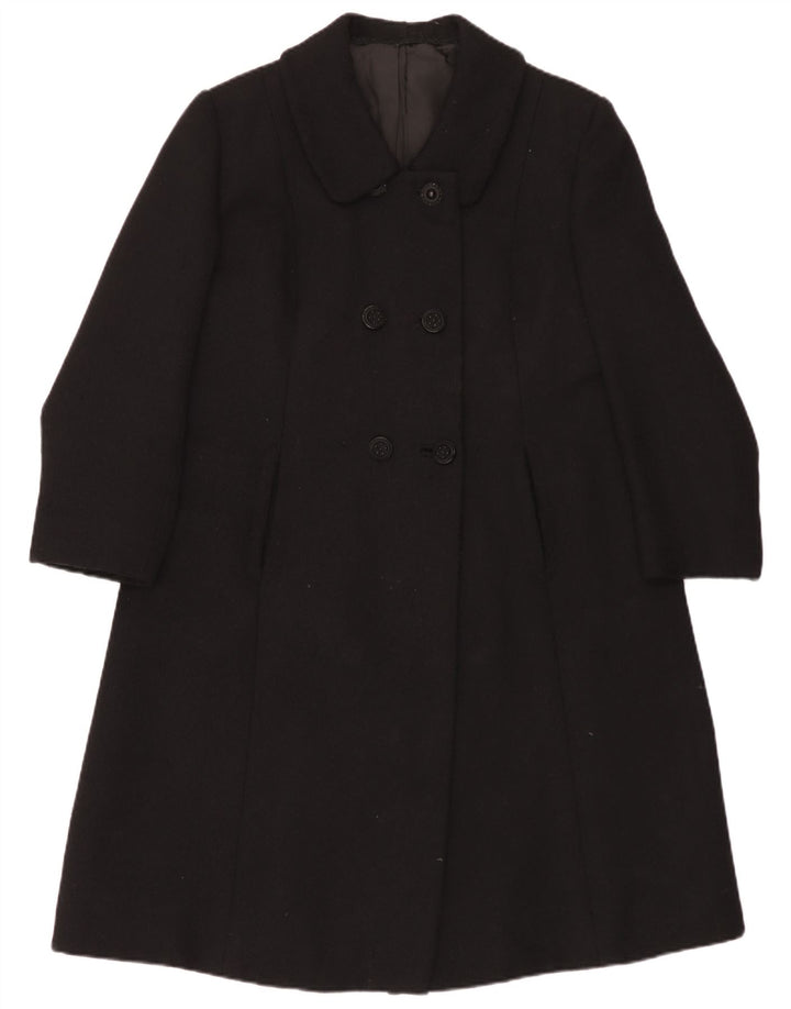 Vintage Womens Double Breasted Coat UK 14 Medium Black