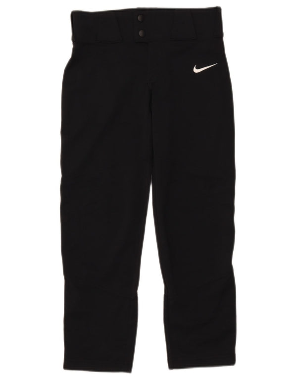 Nike Girls Straight Casual Trousers 8-9 Years Small W26 L24 Black Polyester