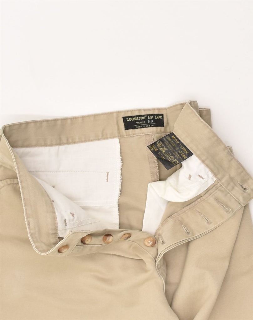 LEE Mens Straight Casual Trousers W33  L32 Beige Cotton | Vintage Lee | Thrift | Second-Hand Lee | Used Clothing | Messina Hembry 