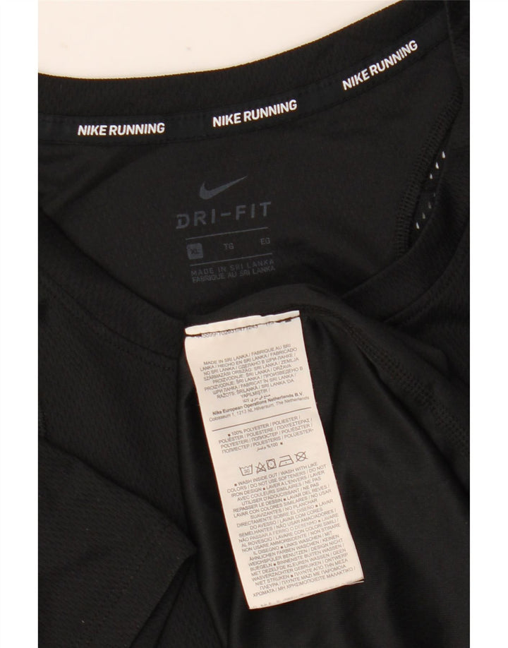 Nike Womens Dri Fit T-Shirt Top UK 18 XL Black Polyester