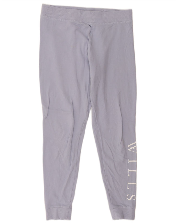 Jack Wills Womens Graphic Tracksuit Trousers Joggers UK 12 Medium Blue