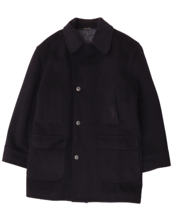 Yachting Club Mens Overcoat IT 50 Large Navy Blue Wool