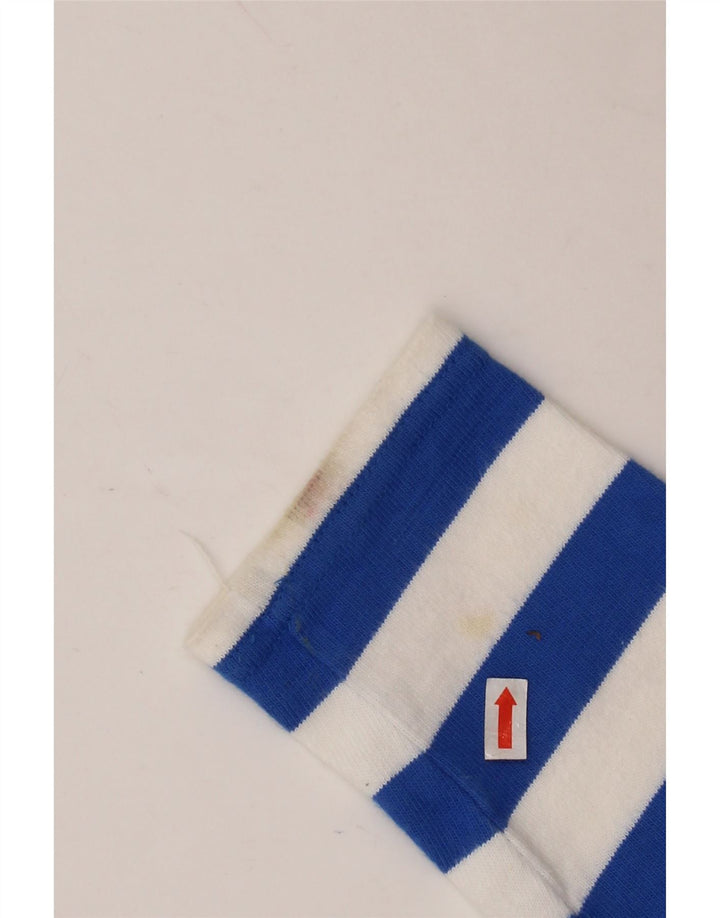 TOMMY HILFIGER Womens Top Long Sleeve UK 14 Medium Blue Striped Cotton