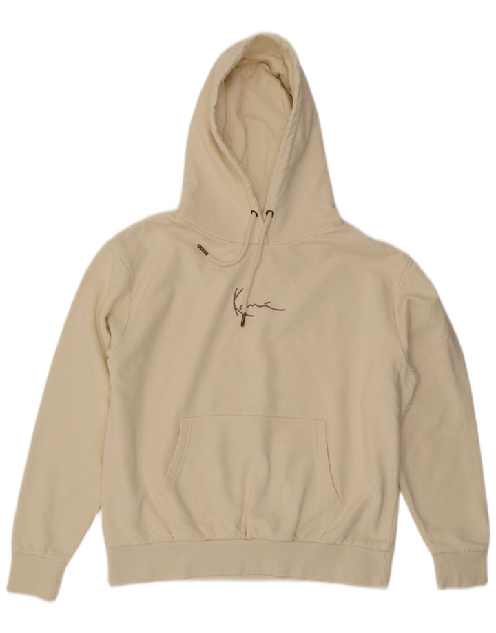 Karl Kani Mens Graphic Hoodie Jumper Medium Off White Cotton