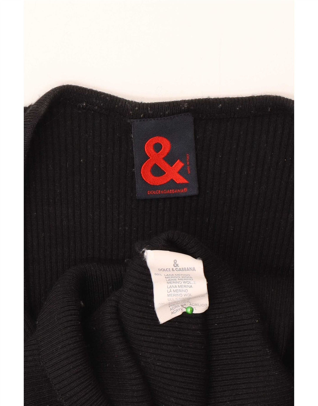 Dolce & Gabbana Womens Top Long Sleeve IT 46 Large Black Merino Wool