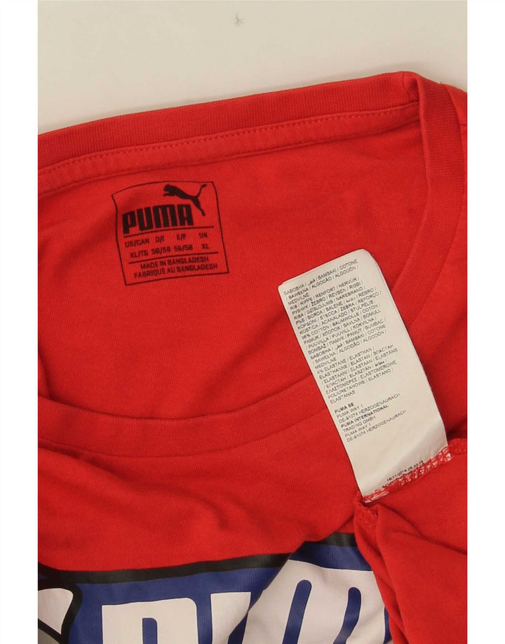 Puma Mens Graphic T-Shirt Top XL Red Cotton