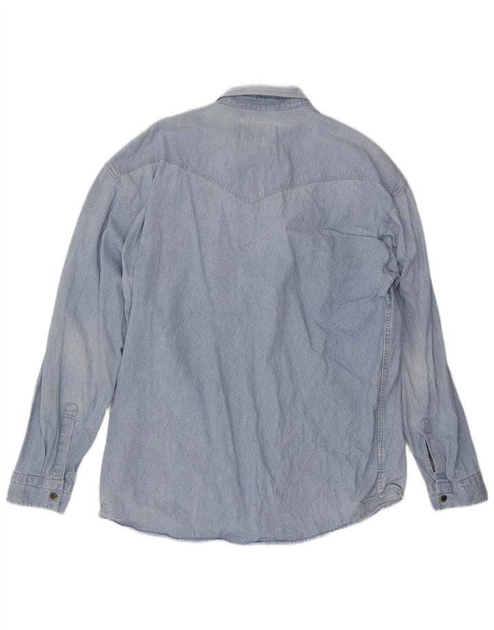 WAMPUM Mens Denim Shirt XL Blue