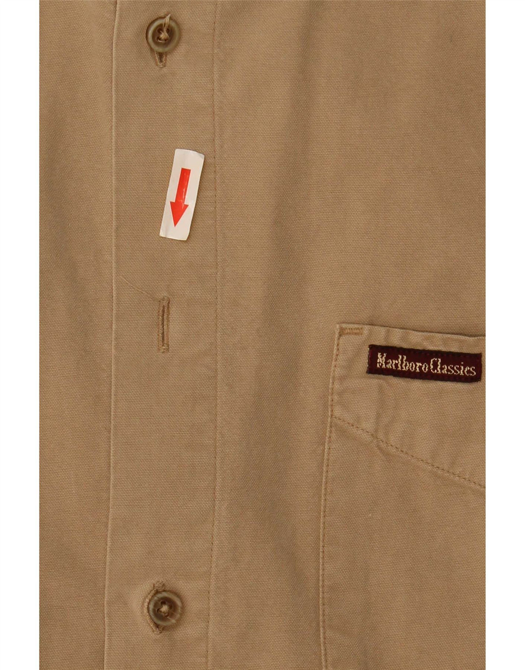 Marlboro Classics Mens Shirt Large Beige Cotton