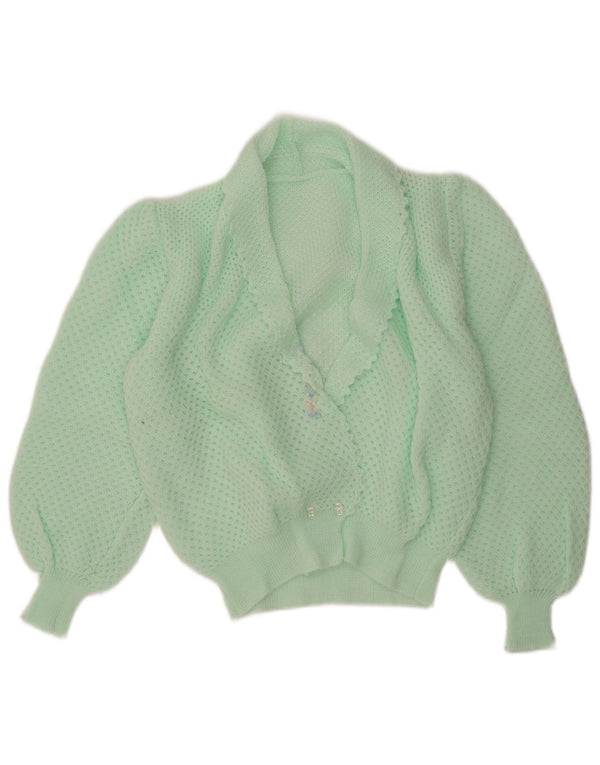 Vintage Womens Cardigan Sweater UK 14 Medium Turquoise