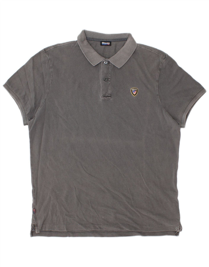 Blauer Mens Polo Shirt 2XL Grey Cotton