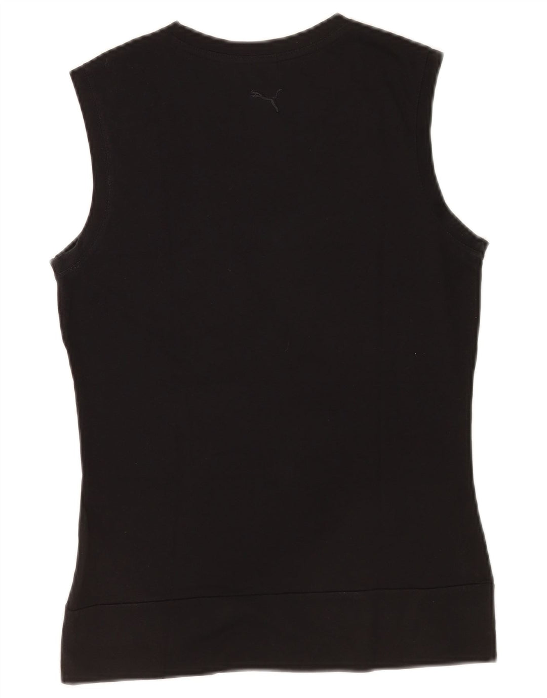 Puma Womens Graphic Vest Top UK 12 Medium Black Cotton