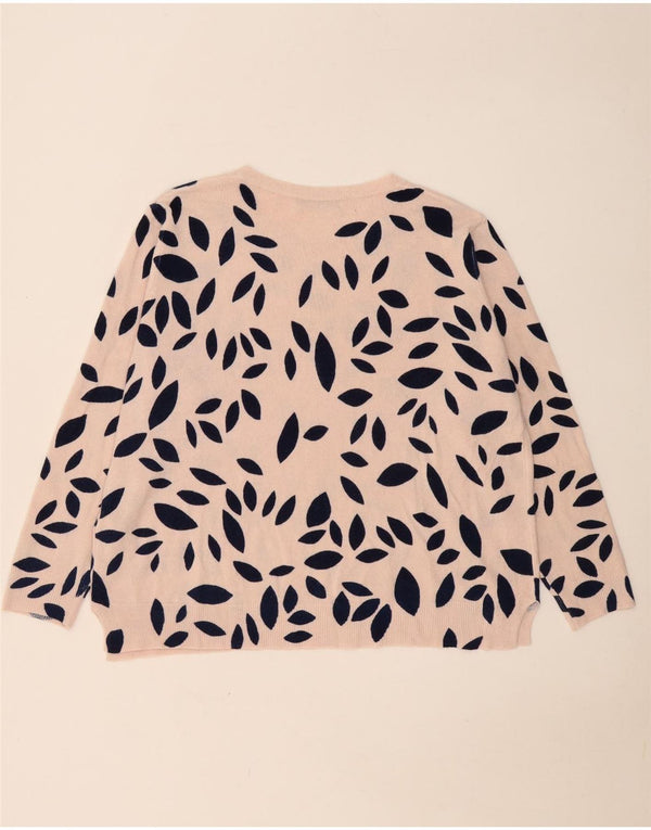 Marks & Spencer Womens Boat Neck Jumper Sweater UK 24 4XL Pink Floral