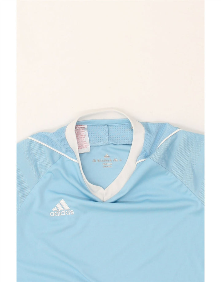 ADIDAS Boys Climacool T-Shirt Top 11-12 Years Blue Polyester | Vintage Adidas | Thrift | Second-Hand Adidas | Used Clothing | Messina Hembry 
