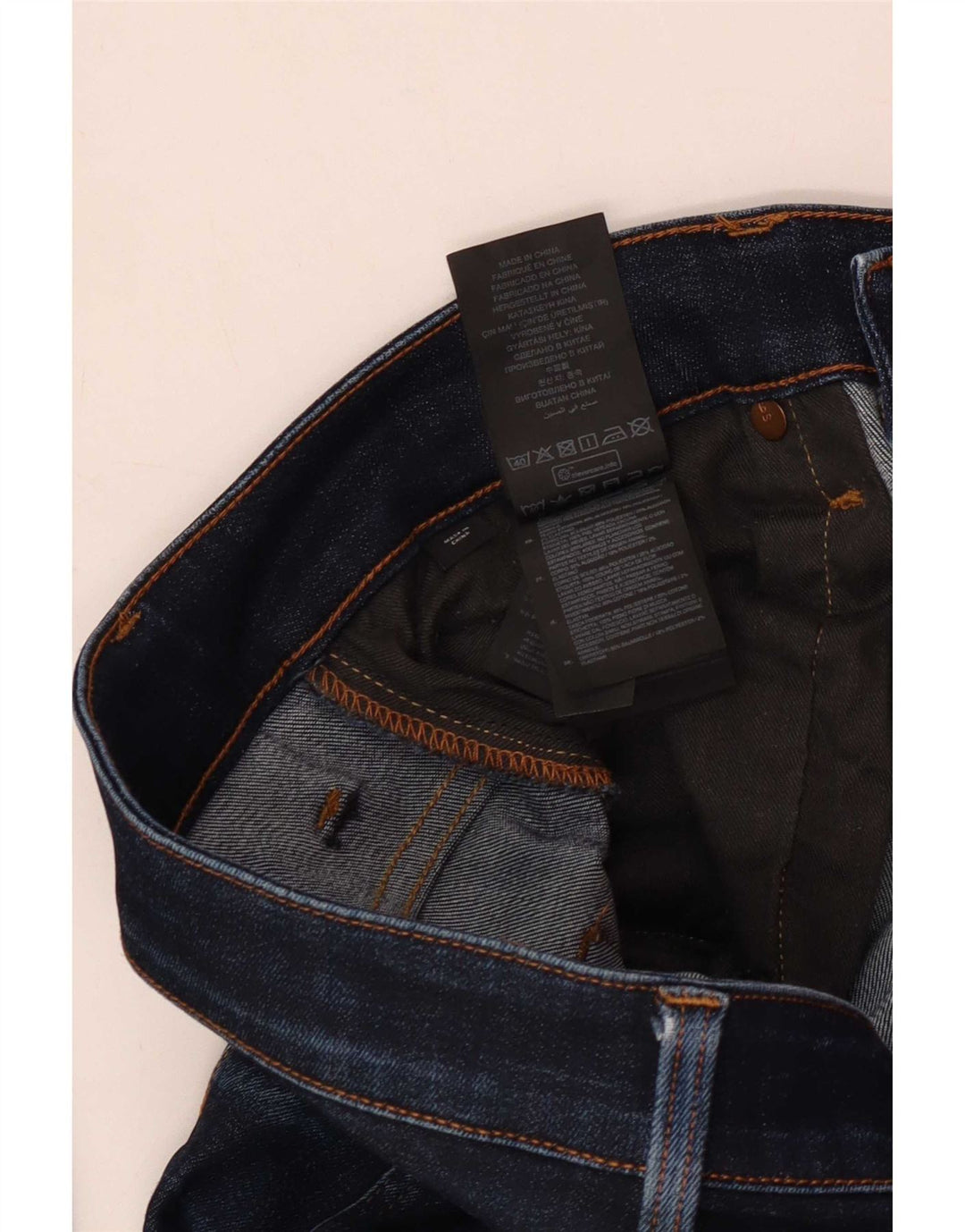 G-Star Mens 3301 Slim Jeans W34 L32 Navy Blue Cotton
