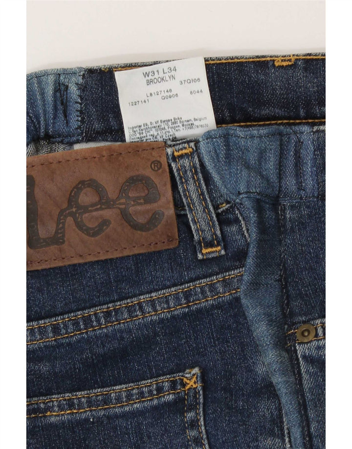Lee Mens Brooklyn Straight Jeans W31 L28 Blue Cotton