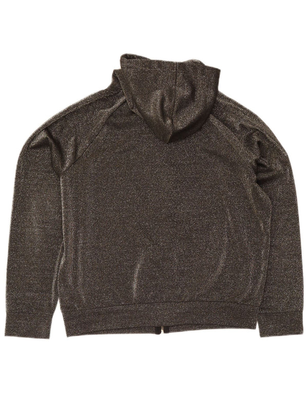 Juicy Couture Womens Zip Hoodie Sweater UK 16 Large Grey Flecked Polyester