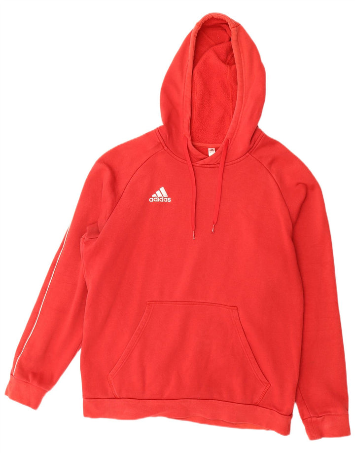 ADIDAS Mens Hoodie Jumper Large Red Cotton