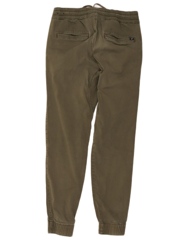 Hollister Mens Joggers Casual Trousers Small W28 L25 Khaki Cotton