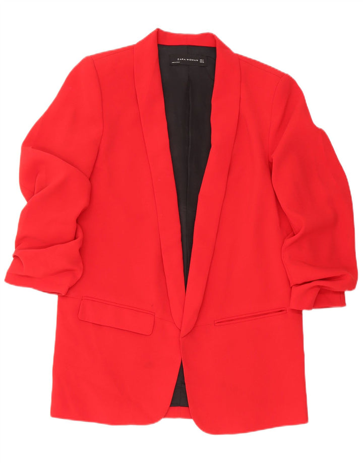 Zara Womens Blazer Jacket UK 14 Medium Red Polyester Classic