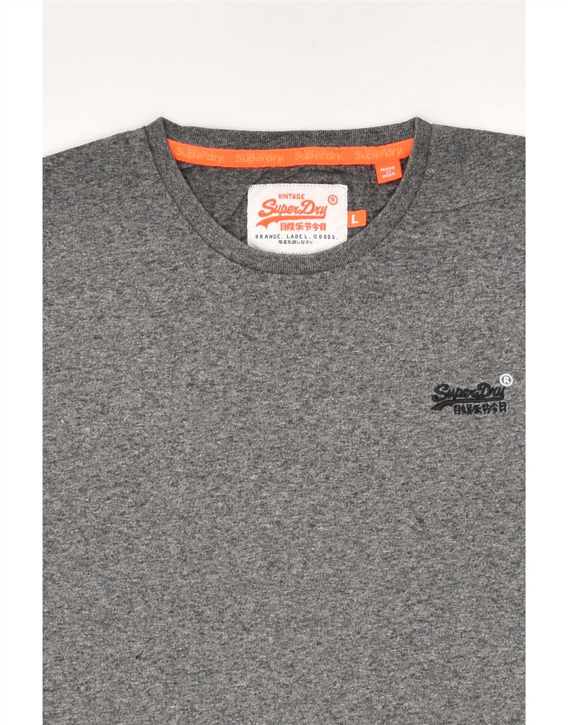 SUPERDRY Mens T-Shirt Top Large Grey Flecked Cotton | Vintage Superdry | Thrift | Second-Hand Superdry | Used Clothing | Messina Hembry 