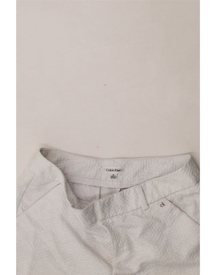 CALVIN KLEIN Womens Chino Shorts US 12 Large W34 Beige Chevron Polyester Vintage Calvin Klein and Second-Hand Calvin Klein from Messina Hembry 