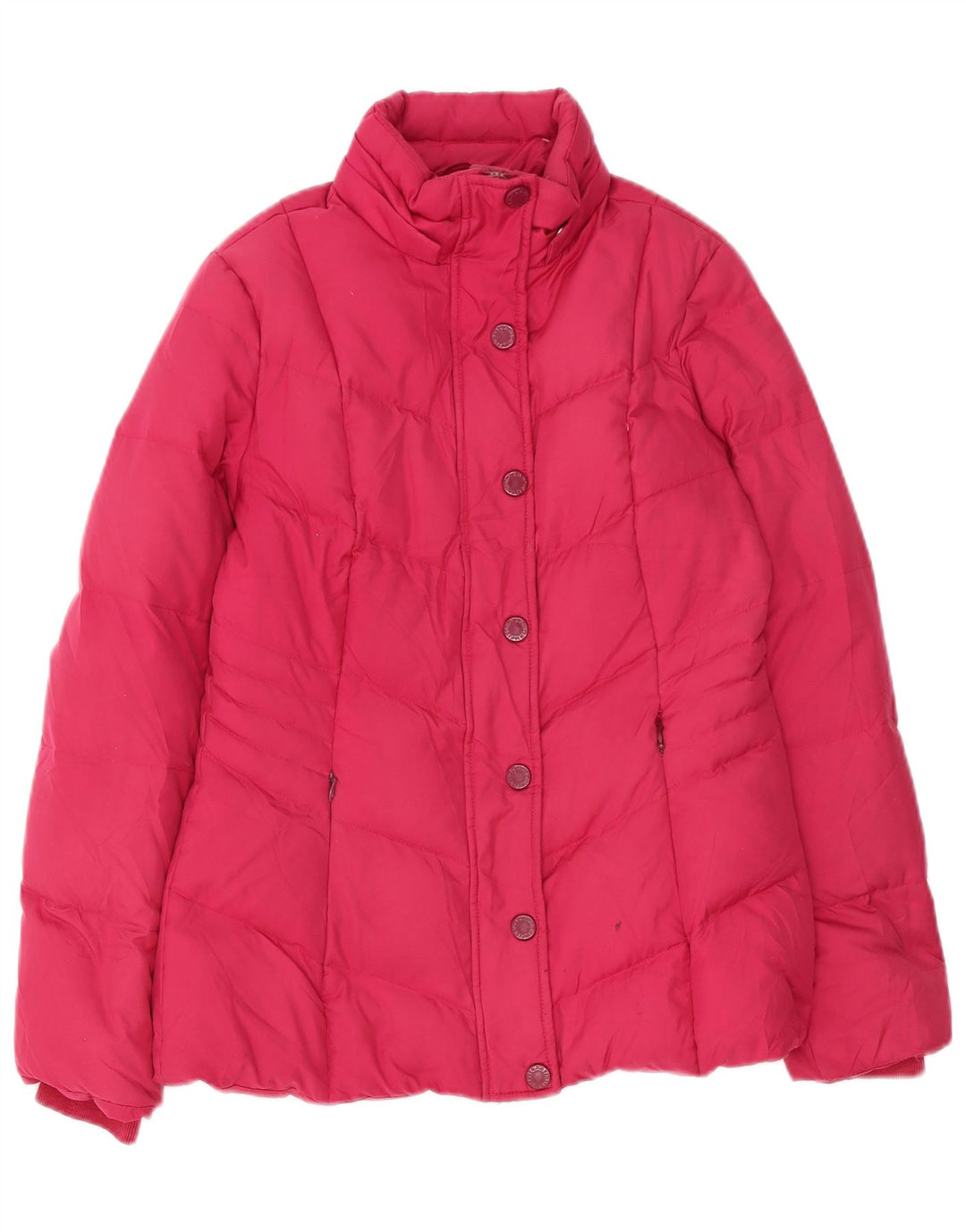 Tommy Hilfiger Womens Hooded Padded Jacket UK 10 Small Pink Polyester