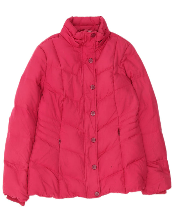 Tommy Hilfiger Womens Hooded Padded Jacket UK 10 Small Pink Polyester