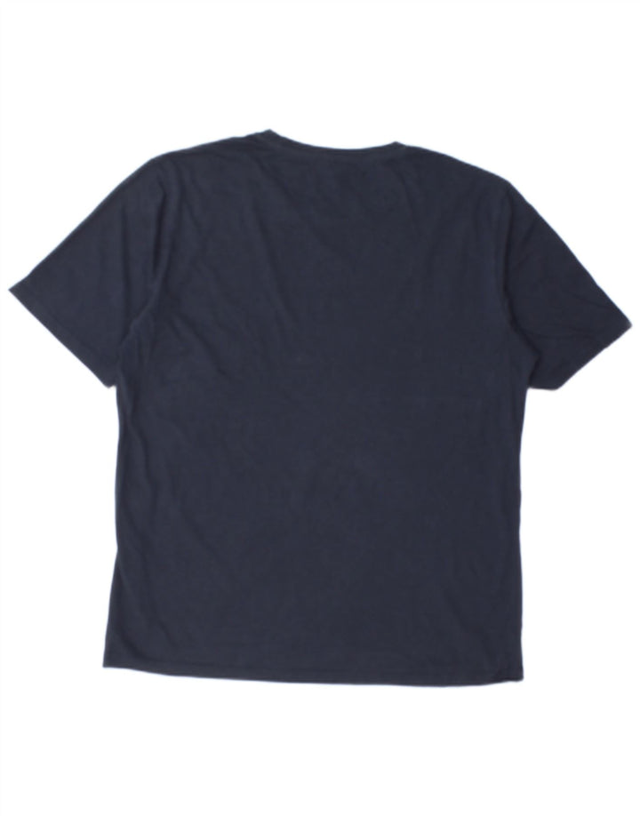 Jack & Jones Mens T-Shirt Top Large Navy Blue Cotton