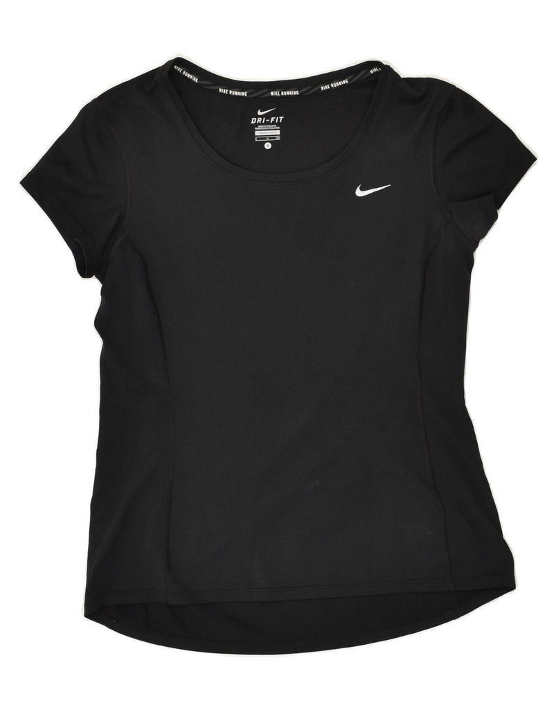NIKE Womens Running Graphic T-Shirt Top UK 10 Small Black Polyester | Vintage Nike | Thrift | Second-Hand Nike | Used Clothing | Messina Hembry 