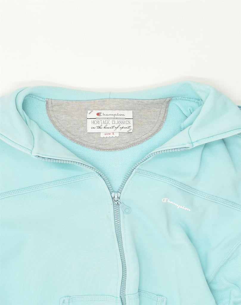 CHAMPION Womens Heritage Classics Zip Hoodie Sweater UK 16 Large Turquoise | Vintage Champion | Thrift | Second-Hand Champion | Used Clothing | Messina Hembry 