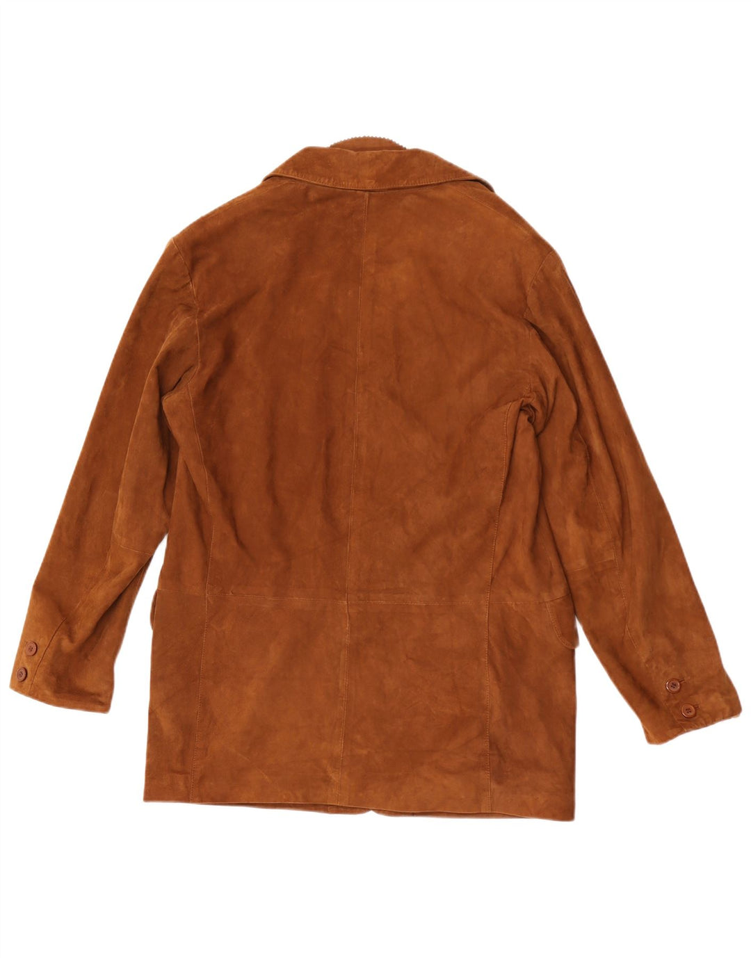 Vintage Mens 3 Button Suede Blazer Jacket IT 48 Medium Brown Leather