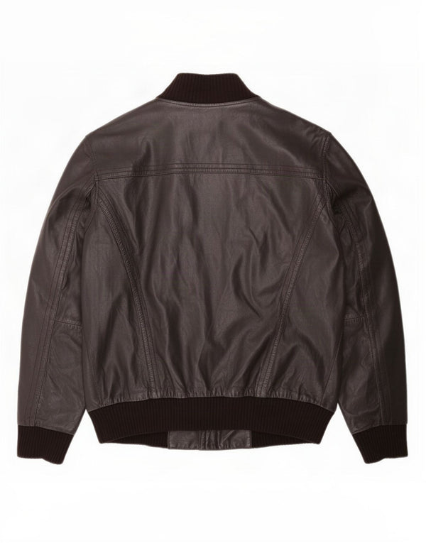 Conbipel Mens Leather Jacket IT 52 Large Black Colourblock