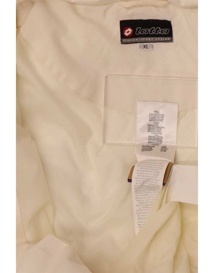 Lotto Mens Hooded Padded Jacket UK 42 XL Off White Polyester