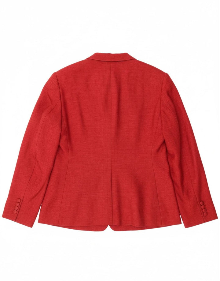 VINTAGE Womens 3 Button Blazer Jacket UK 14 Large Red Flecked