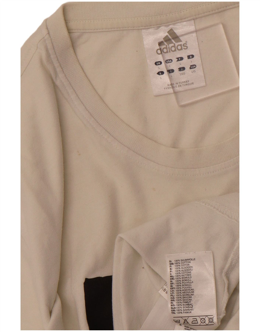 ADIDAS Mens Graphic T-Shirt Top Large White Cotton