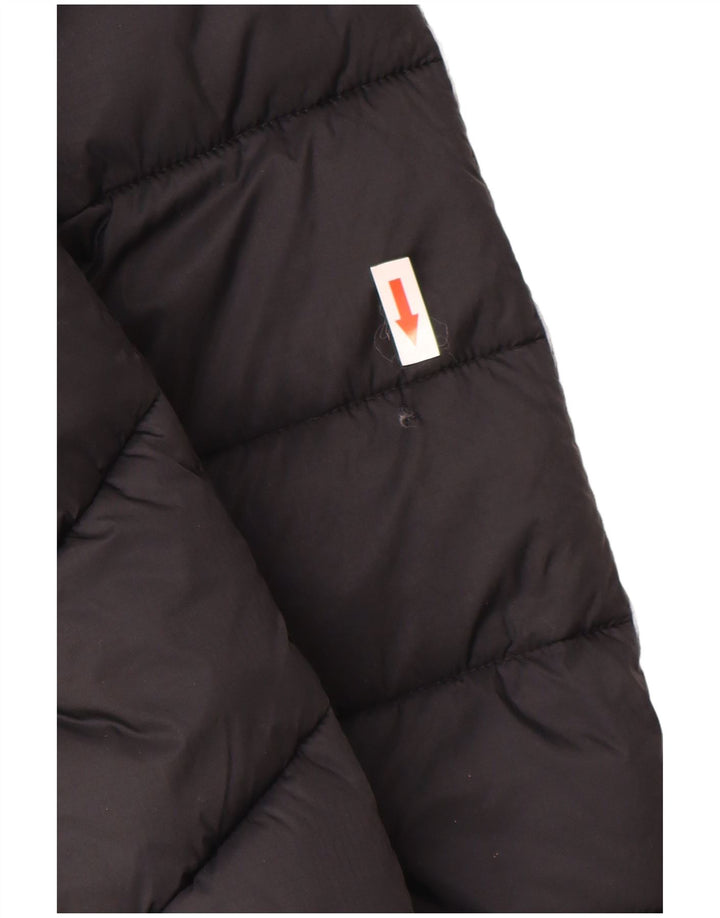 Champion Womens Graphic Hooded Padded Jacket UK 14 Medium Black Polyamide