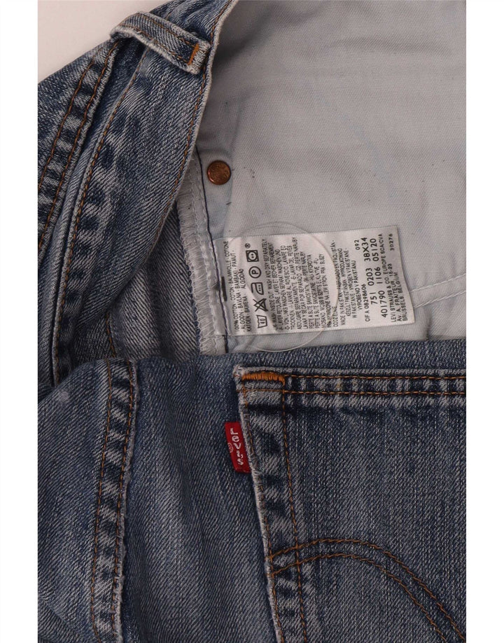 Levi's Mens Cropped Straight Jeans W38 L26 Blue Cotton