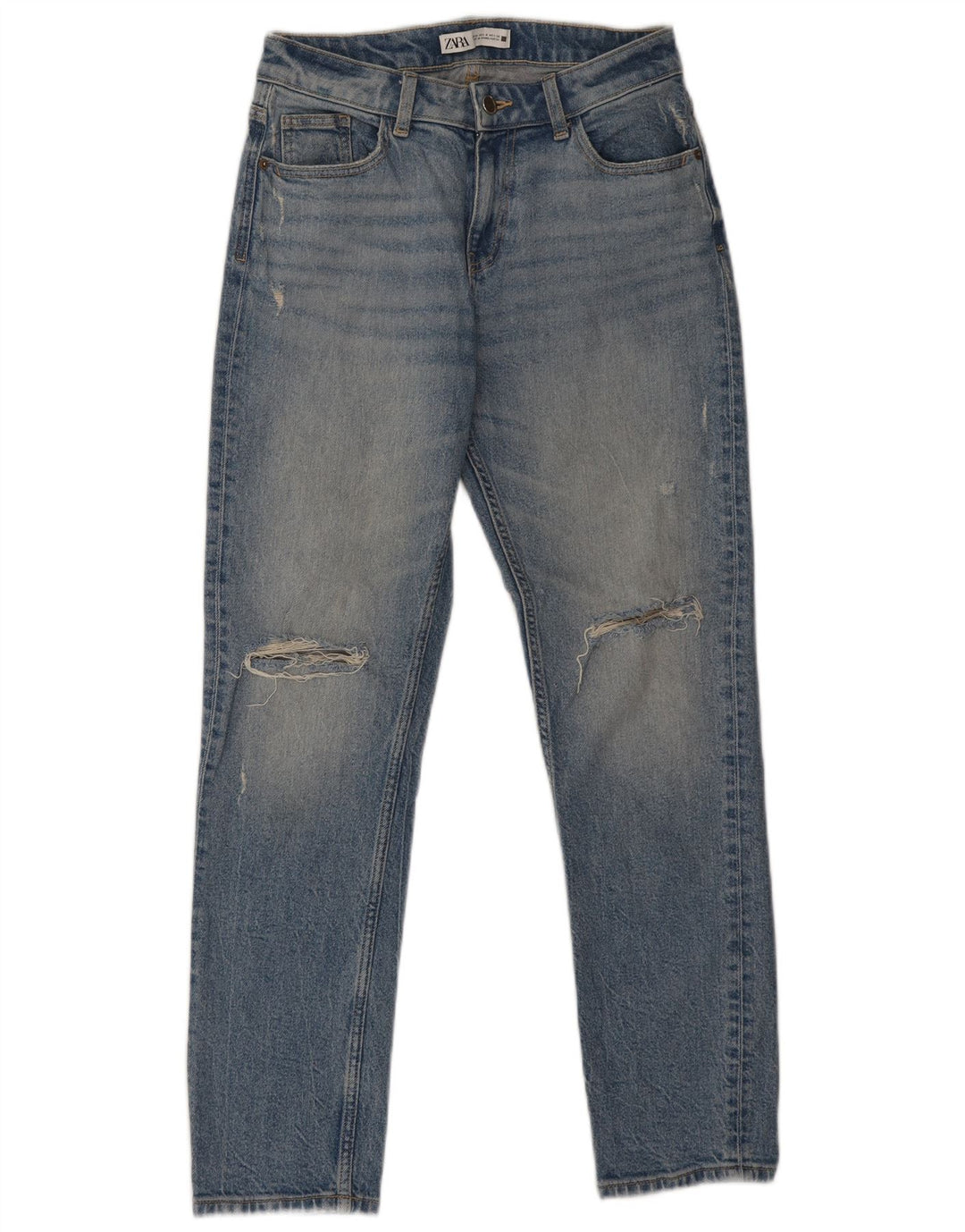 Zara Womens Distressed Slim Jeans EU 36 XS W26 L28 Blue