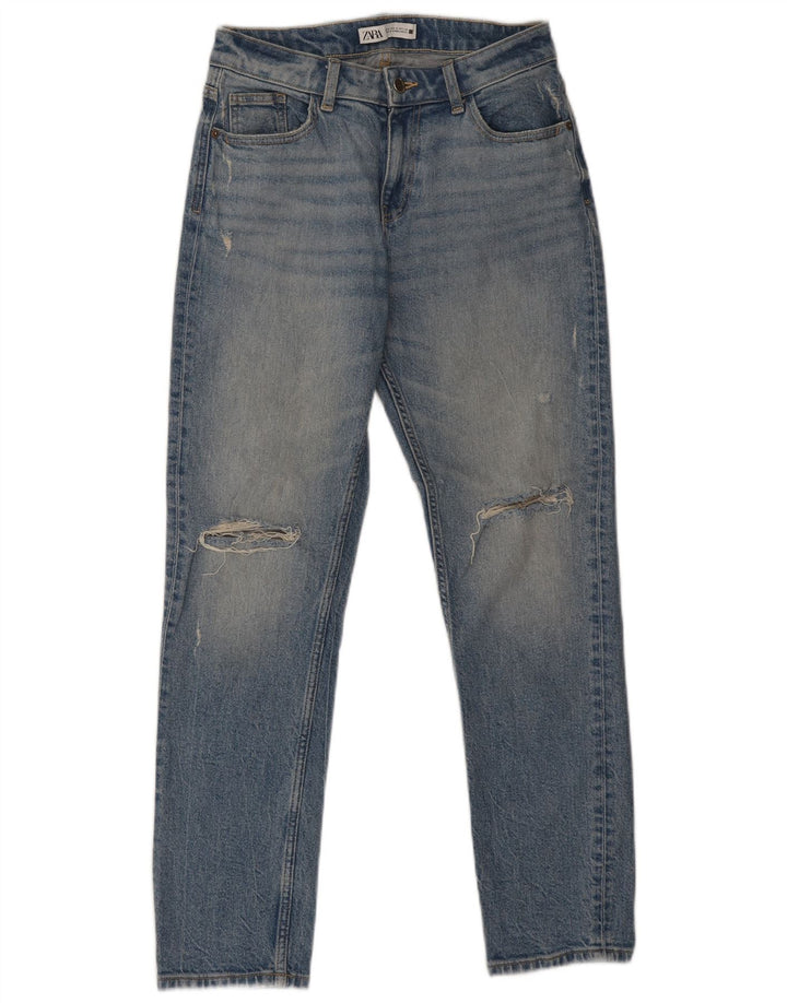 Zara Womens Distressed Slim Jeans EU 36 XS W26 L28 Blue