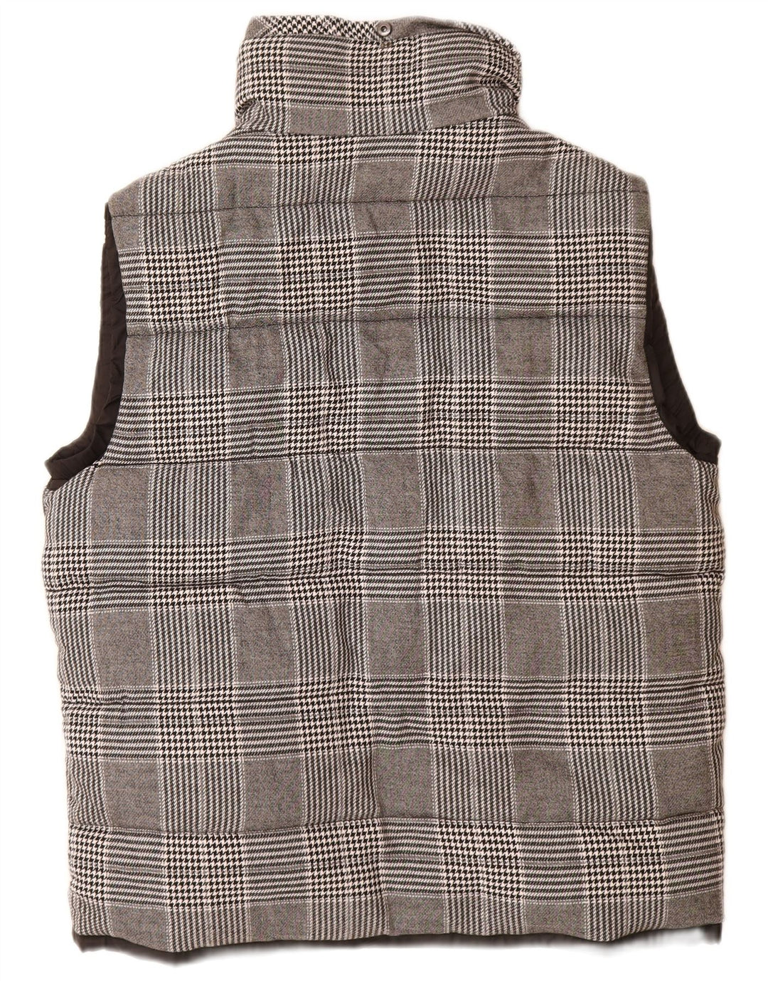 Zara Mens Padded Gilet UK 42 XL Grey Check Polyester