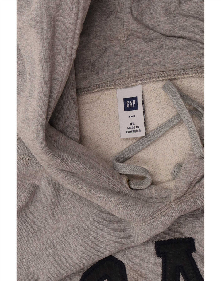 Gap Mens Graphic Hoodie Jumper XL Grey Cotton