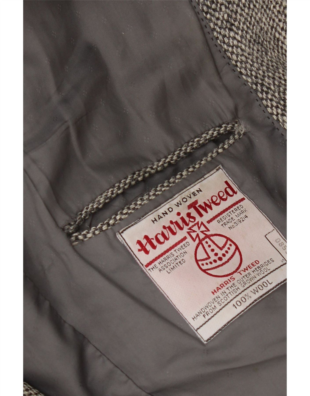 Centaur Mens Harris Tweed Blazer Jacket UK 38 Medium Grey Herringbone