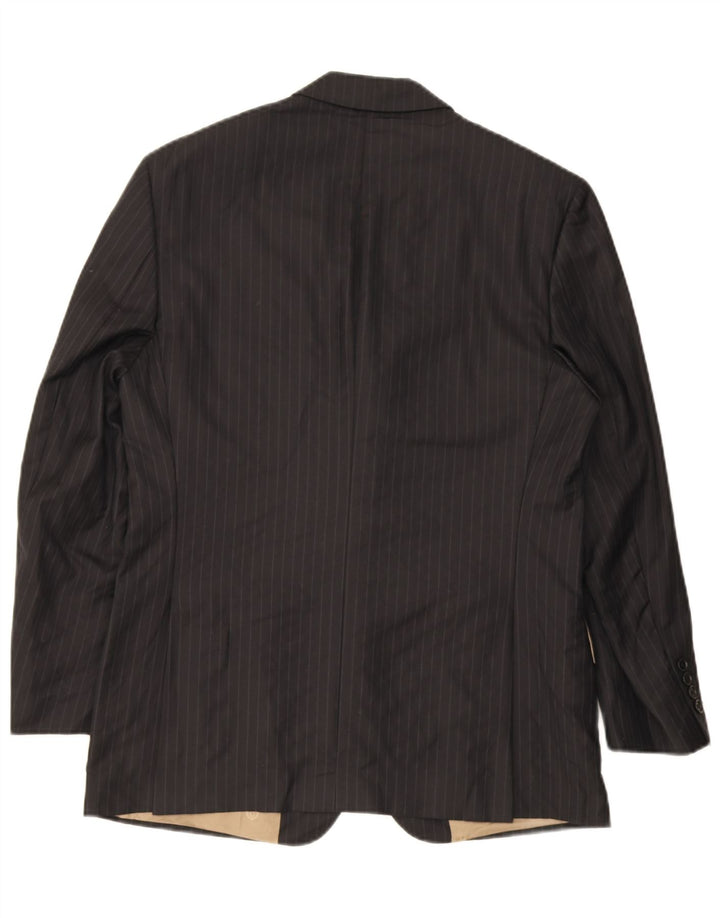 Marks & Spencer Mens 3 Button Blazer Jacket UK 38 Medium Black Pinstripe