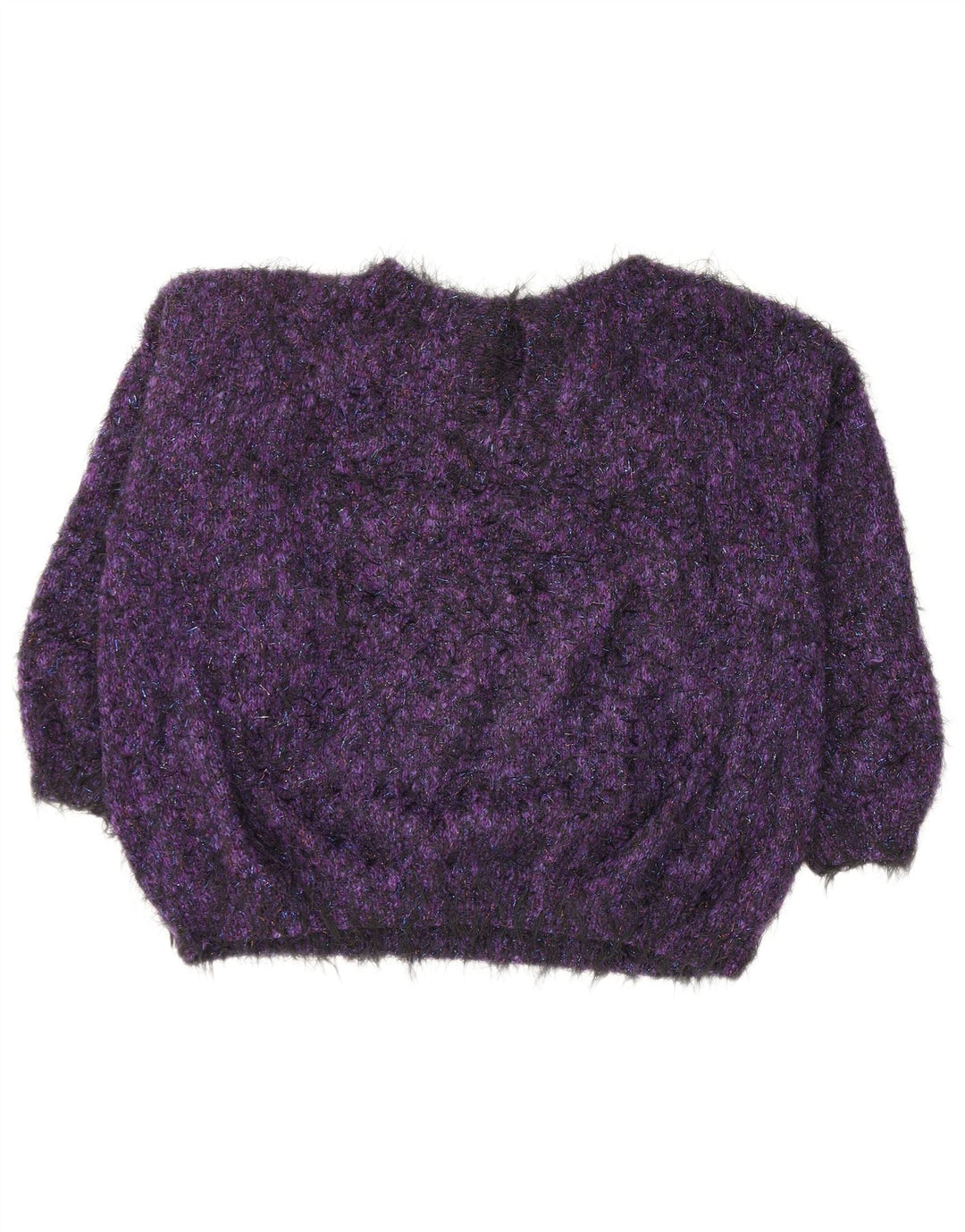 VINTAGE Womens Boat Neck Jumper Sweater UK 16 Large Purple Flecked