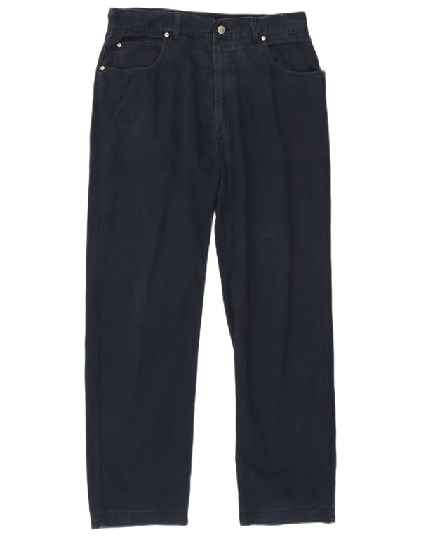 Trussardi Womens Straight Casual Trousers  W36 L30 Navy Blue Cotton