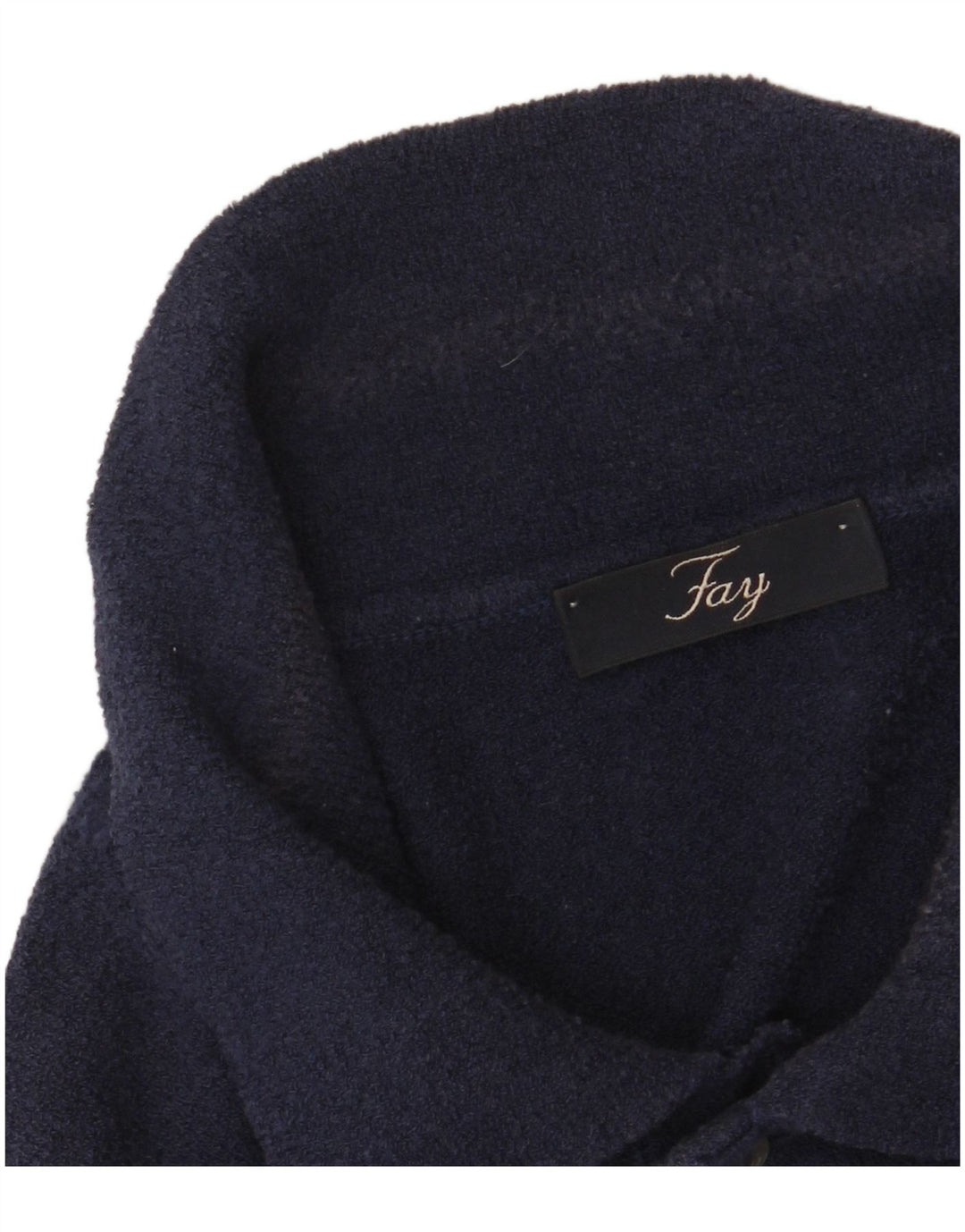 Fay Mens Polo Shirt IT 48 Medium Navy Blue Colourblock