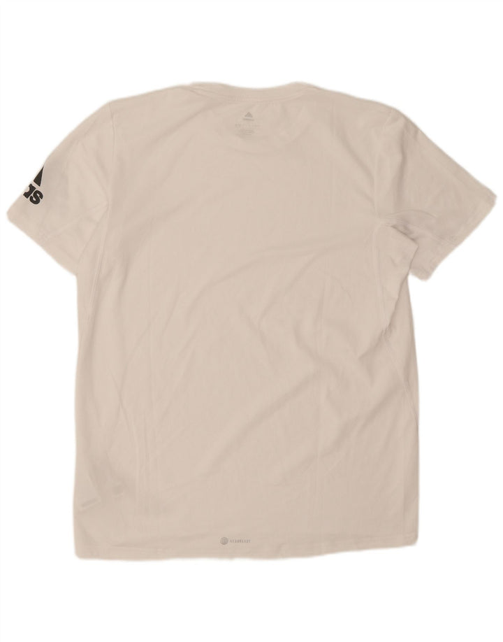 Adidas Mens Aeroready Graphic T-Shirt Top Large White Polyester