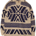 Vintage Mens Polo Neck Jumper Sweater Medium Off White Geometric